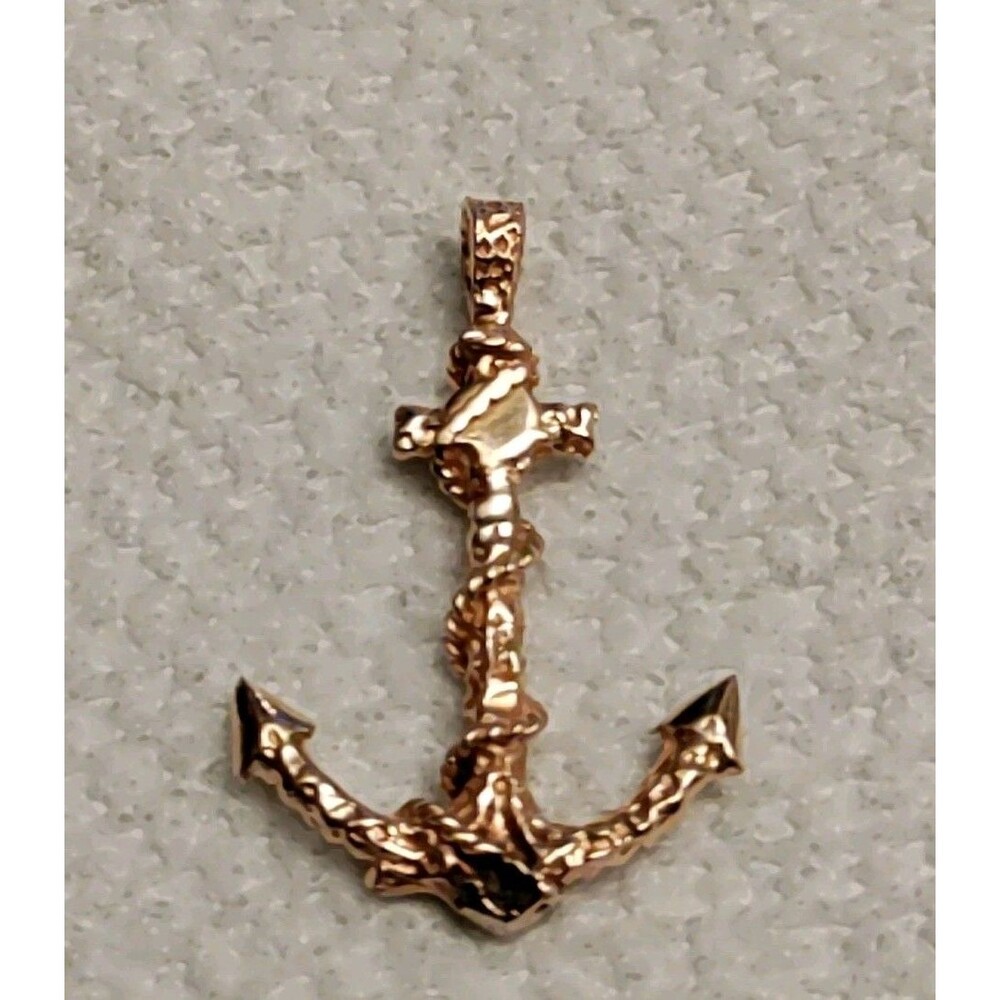 14 K Gold Anchor Pendant 36.5 MM X 22 MM 4.41 G - Picture 1 of 4